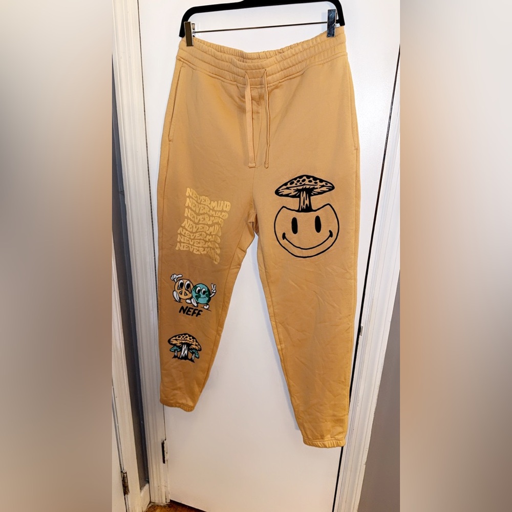 Neff Tan Joggers with Graphic Prints